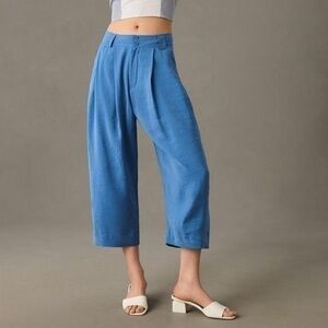 Anthropologie Cropped Pleated Trousers